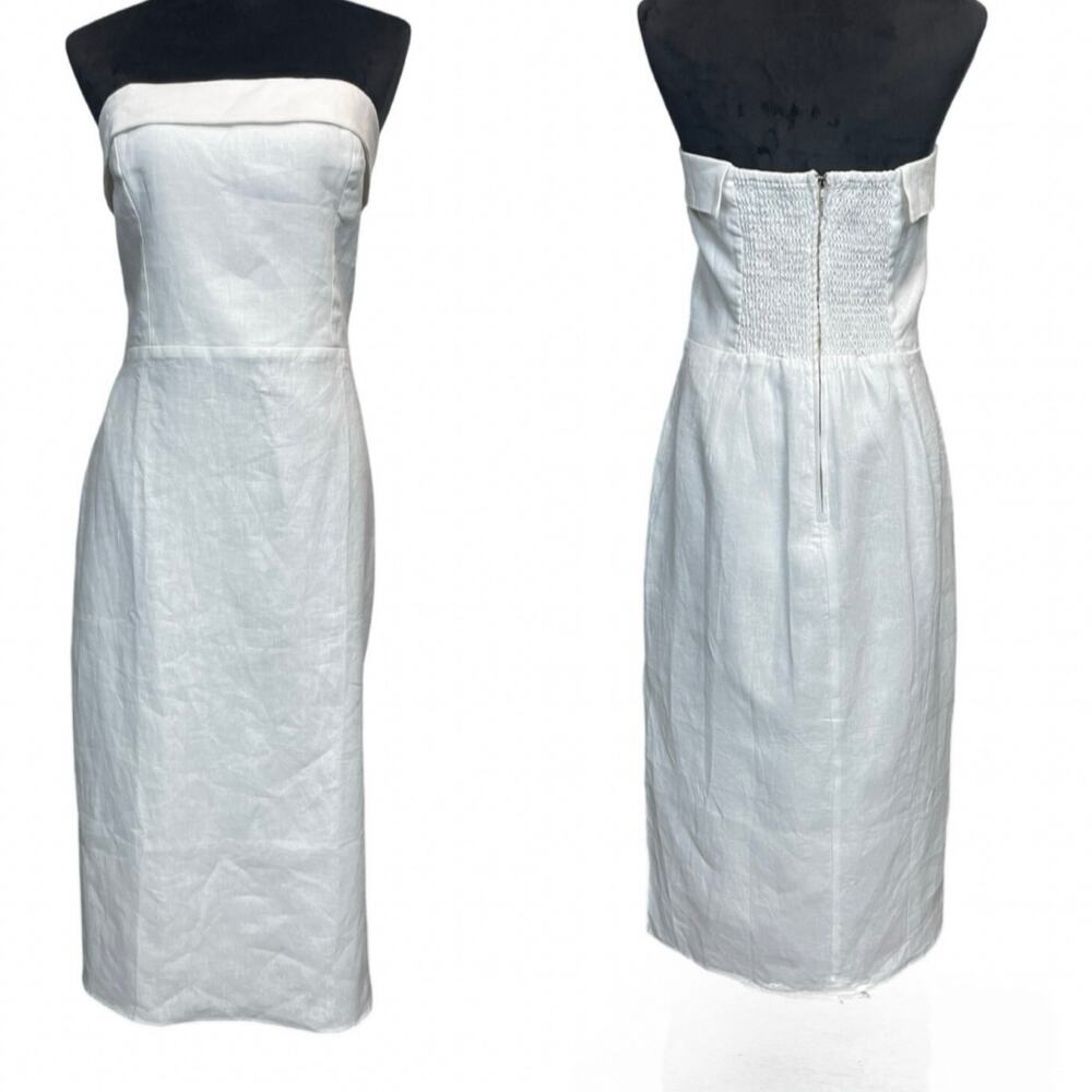 NWT - Reformation Marcella Linen Strapless Dress